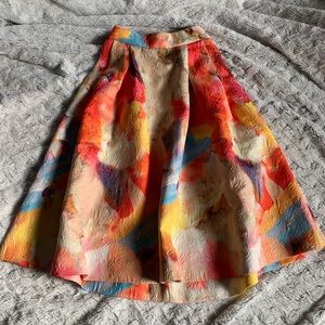 Long multi color flora skirt